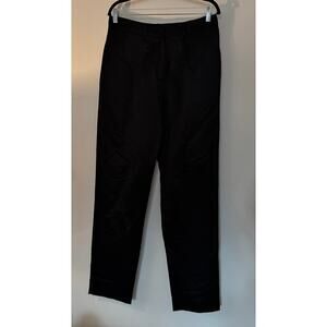 Krizia TOP Black Lino Flax Highwaist Straight Cut Pants